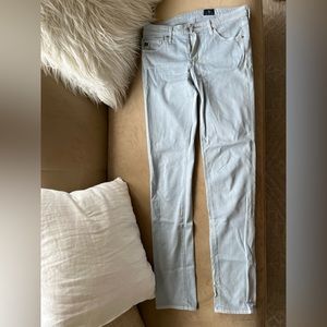 AG Mid-Rise Cigarette Jeans, light blue, size 26 R